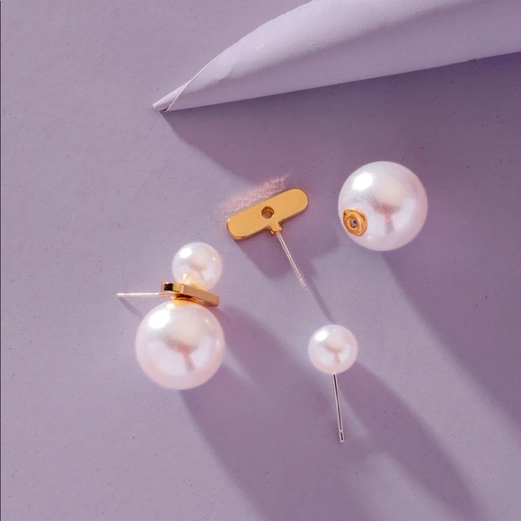 Multifunction Faux Pearl Earrings - Picture 2 of 7